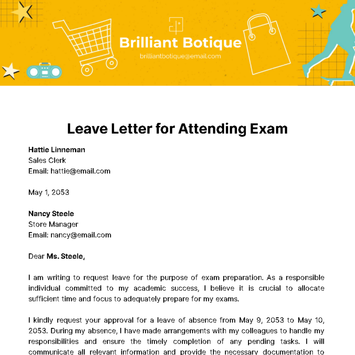 Editable Excuse Letter Templates In Google Docs To Download