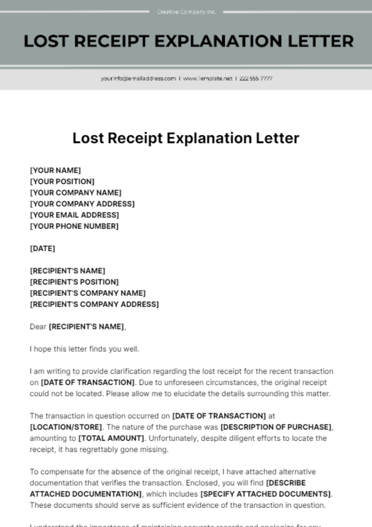 Free Lost Receipt Explanation Letter Template To Edit Online Free Affidavit Of Lost Document Rocket Lawyer