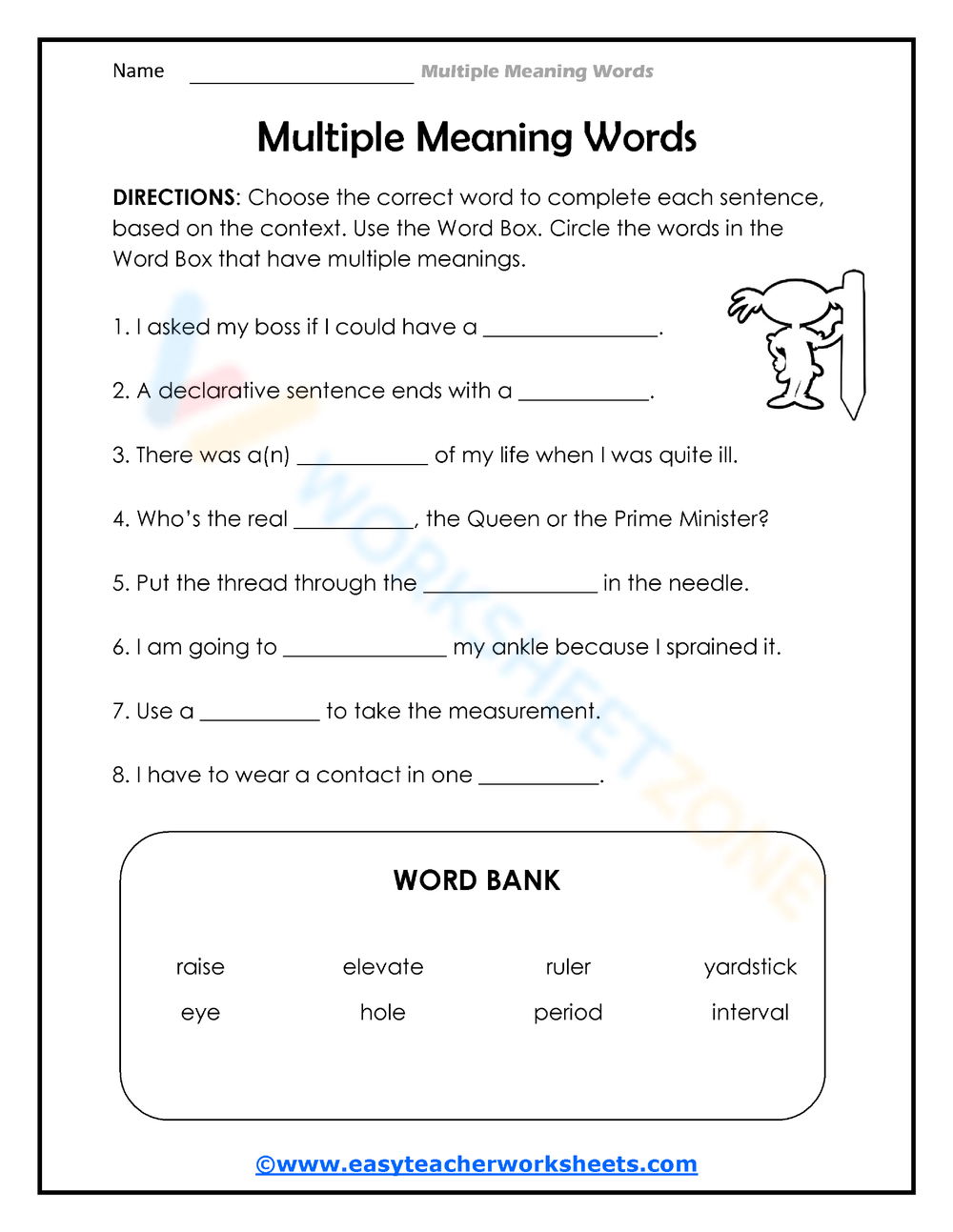 Free Multiple Meaning Words Worksheets For Teaching Worksheets Library Multiple Meaning Words Worksheets Grades K 2 By Teach Simple