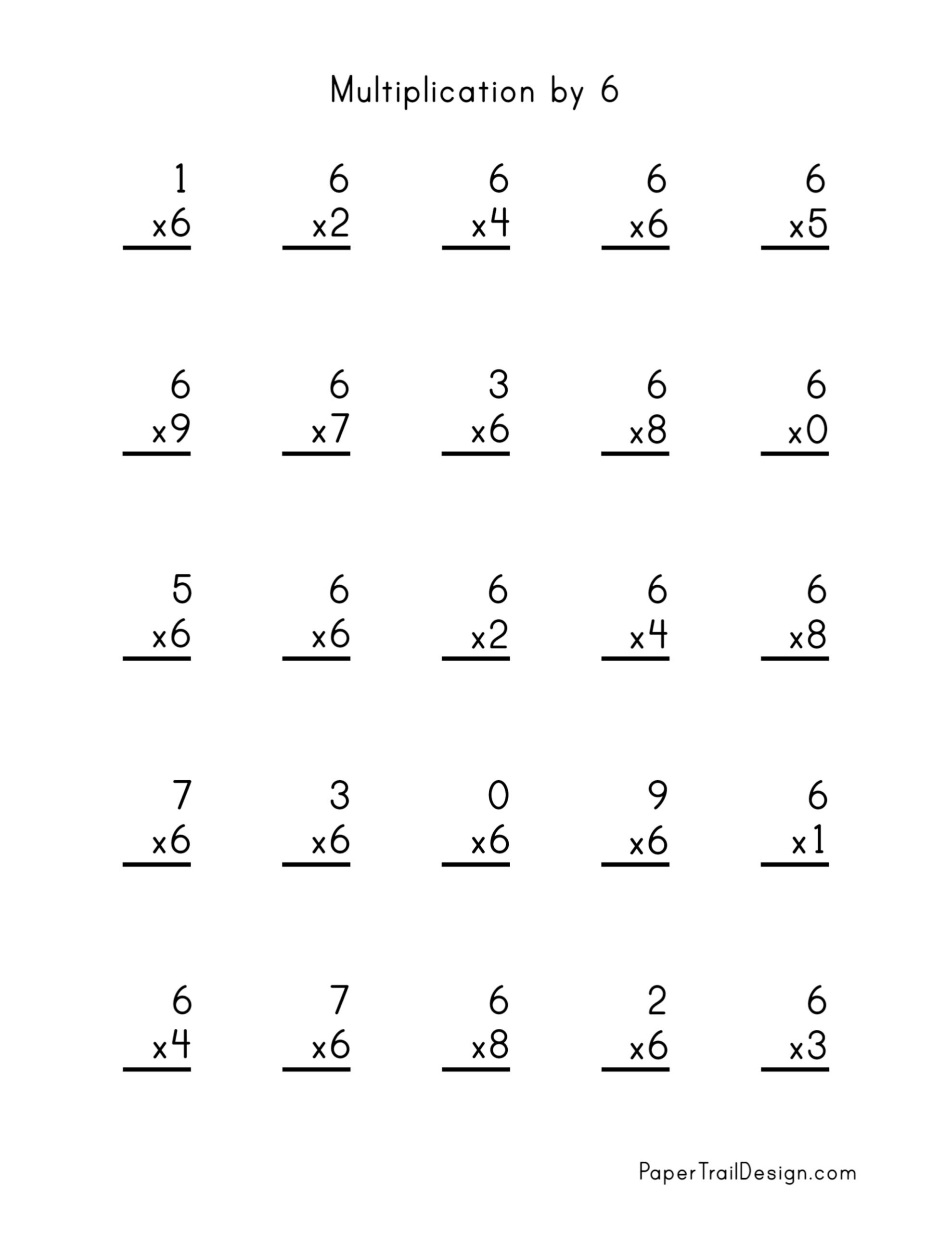 Free Multiplication Worksheets 1 12 Paper Trail Design Multiplication Worksheets One Digit Math Drills Free Printables Lettering SVG Files Tools Apps