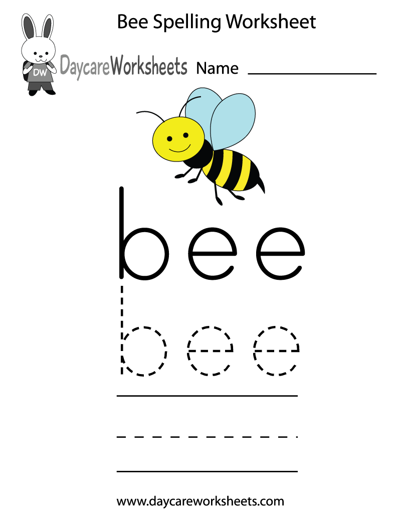 Free Preschool Tree Spelling Worksheet