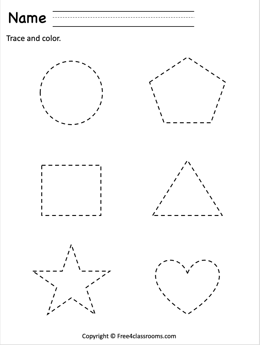 Free Preschool Tracing Shapes Printable Free Worksheets Free4Classrooms Shapes Worksheets