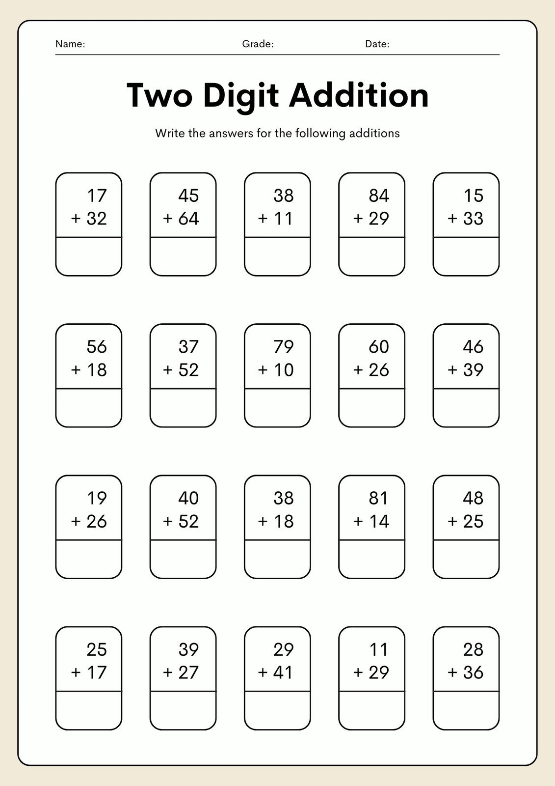 Free 2nd Grade Math Worksheets Printable W Answers Mashup Math