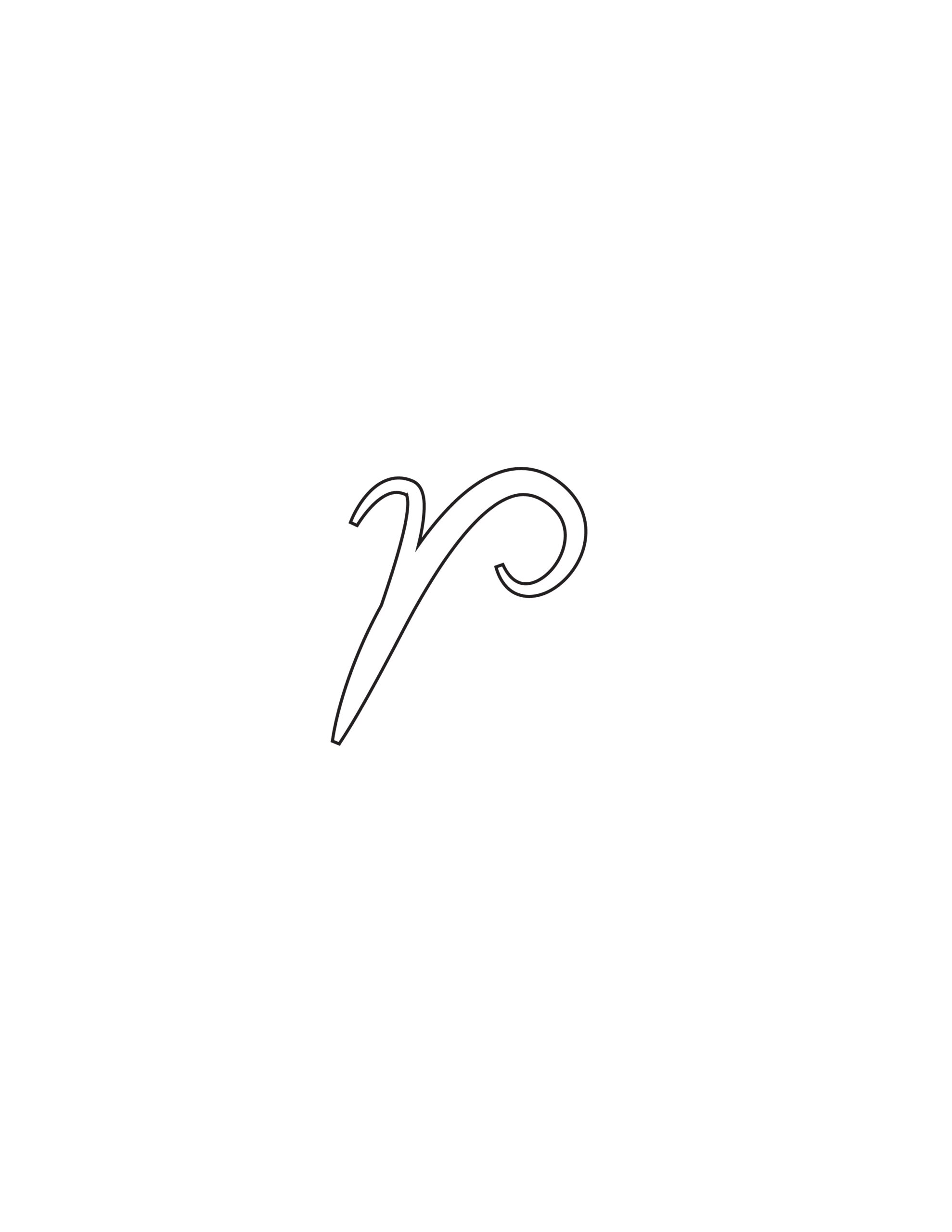 Free Printable Alphabet Letters Calligraphy Lowercase R