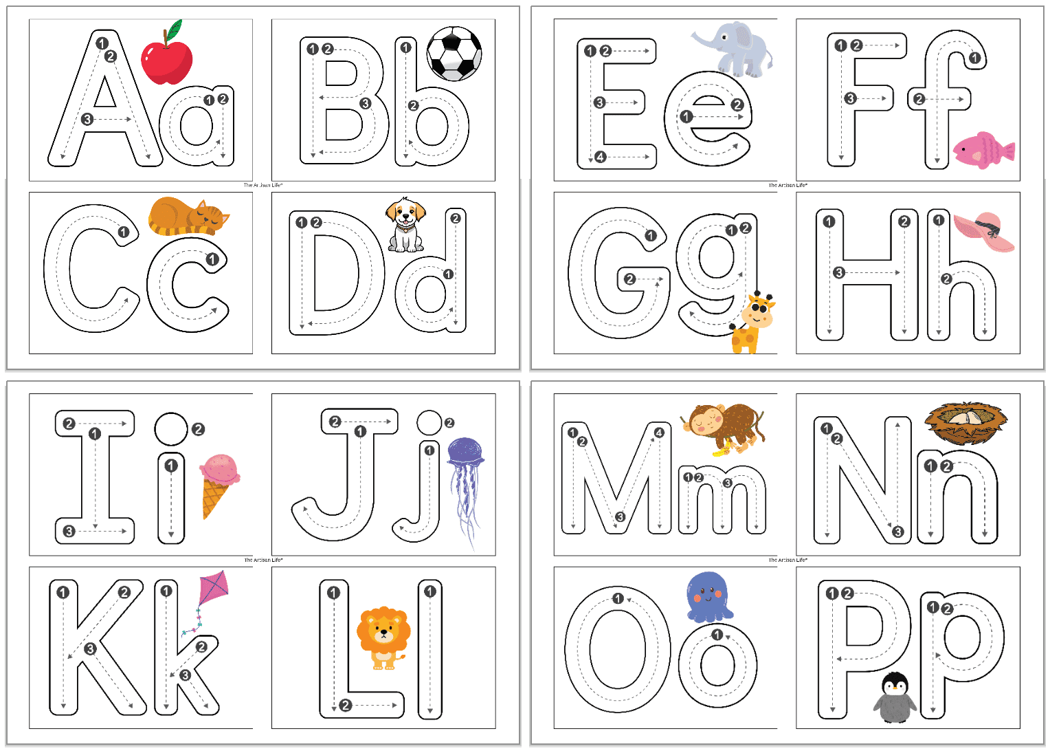 Free Printable Alphabet Tracing Cards The Artisan Life