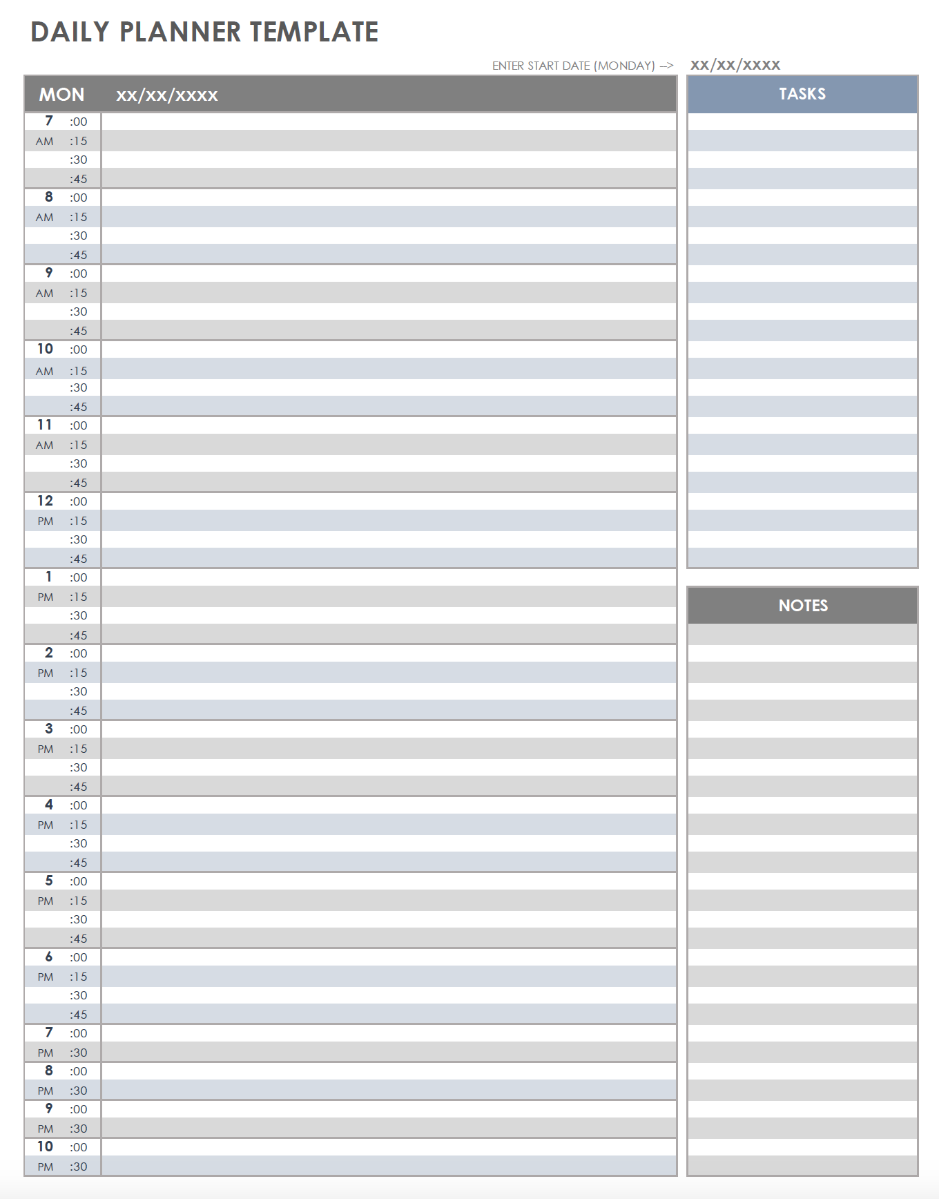 Free Undated Printable Planner Monthly Weekly Daily