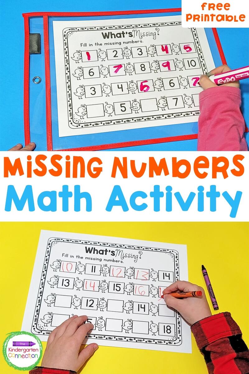 FREE Printable Missing Numbers Activity