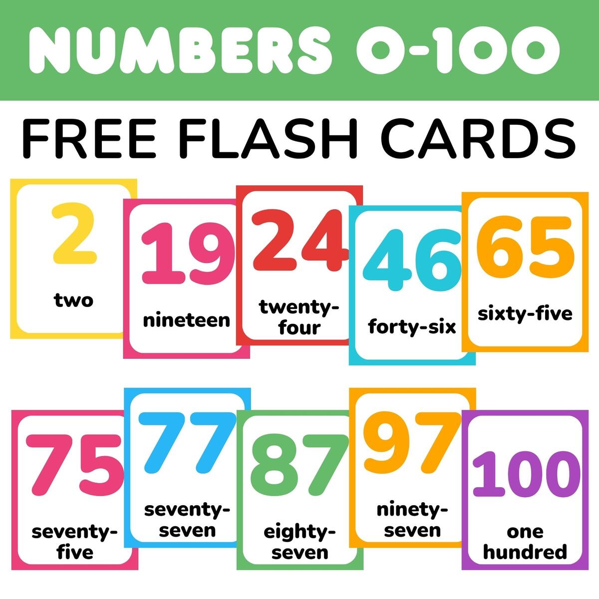 Free Printable Number Flashcards 0 100 With Words Free Printable Number Flashcards 0 100 With Words