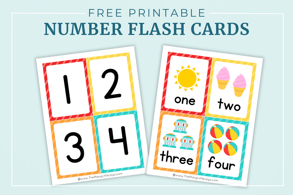 Free Printable Number Flashcards Counting Cards The Many Little Joys