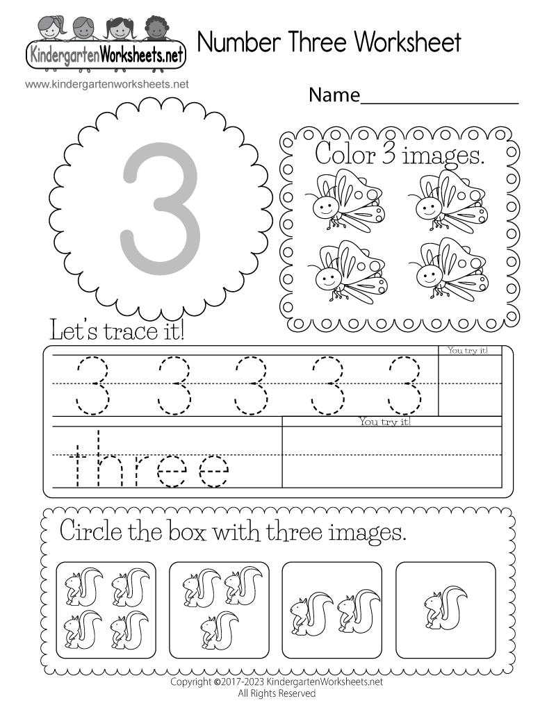 Free Printable Number Three Worksheet Number Worksheet Number 3 Coloring Free Printable PDF