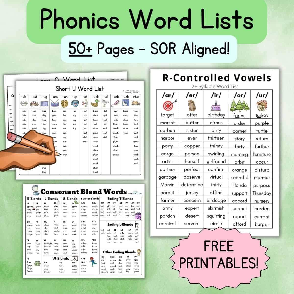 FREE Printable Phonics Word Lists Literacy Learn FREE Printable Phonics Word Lists Literacy Learn