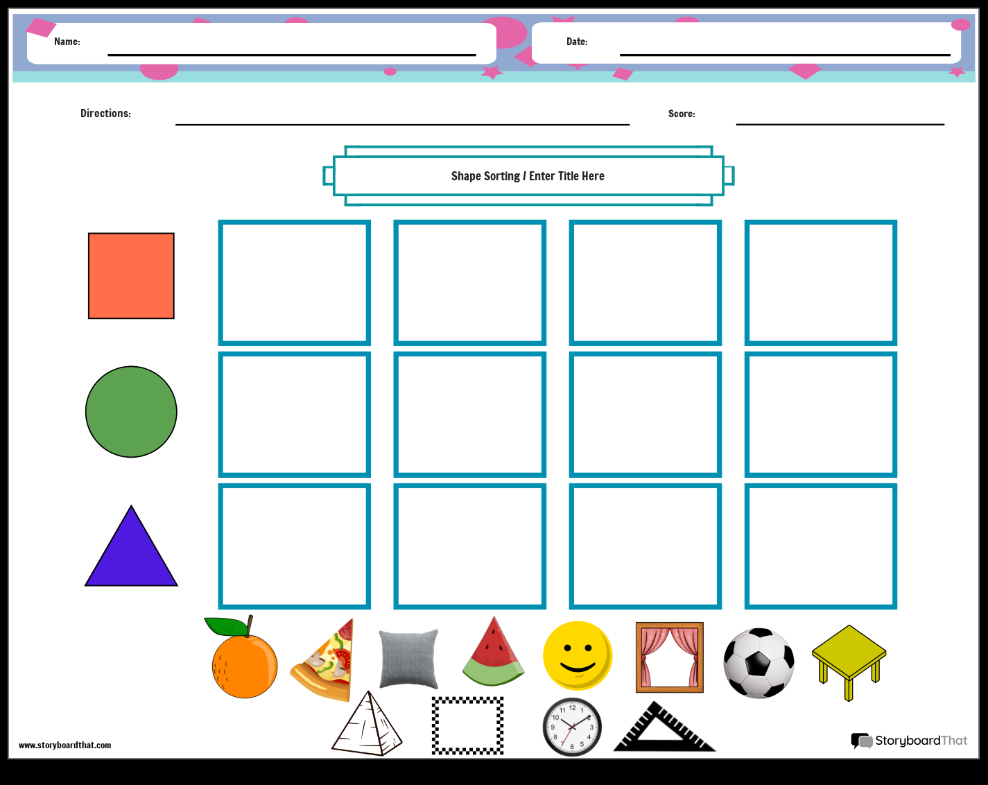 Free Shape Sorting Worksheets By Storyboard That