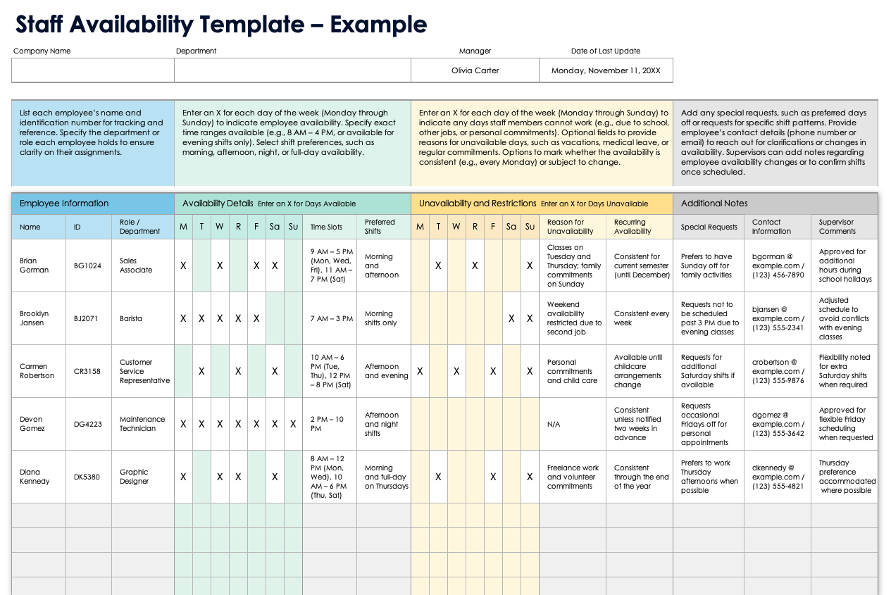 Free Staff Schedules Templates All Types Formats Free Staff Schedules Templates All Types Formats