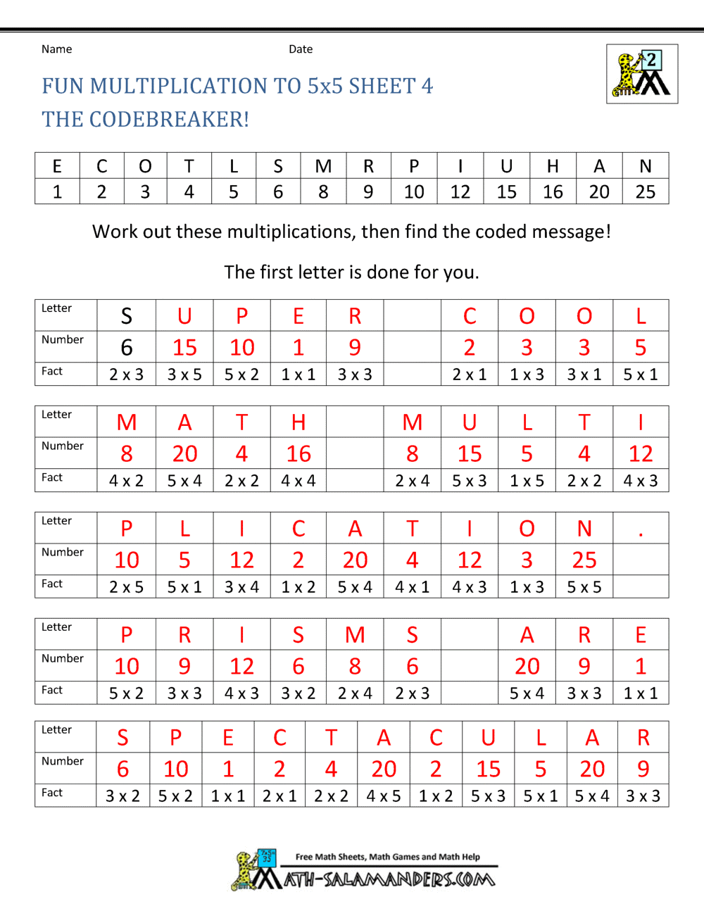Fun Multiplication Worksheets To 10x10 Fun Multiplication Worksheets To 10x10