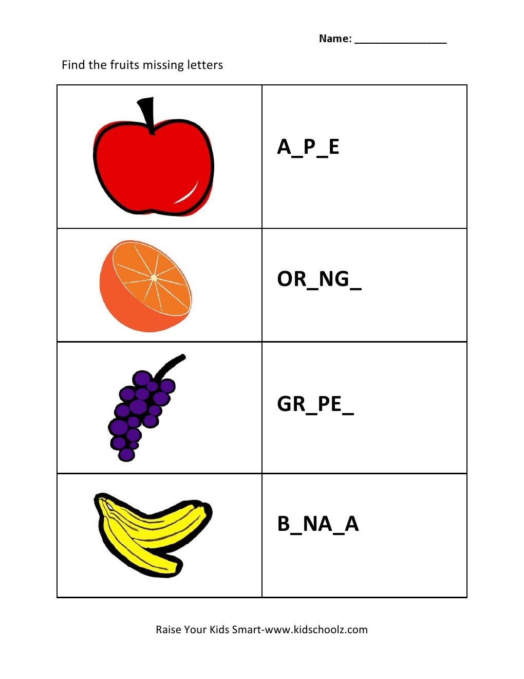 Grade 2 Missing Letters Worksheet 4 Kidschoolz