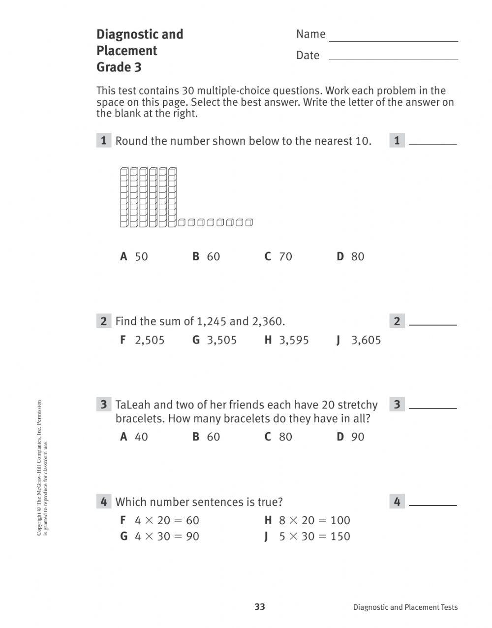 Grade 4 Math Diagnostic Assessment Part 1 Worksheet Worksheets Library Grade 4 Math Diagnostic Assessment Part 1 Worksheet Worksheets Library