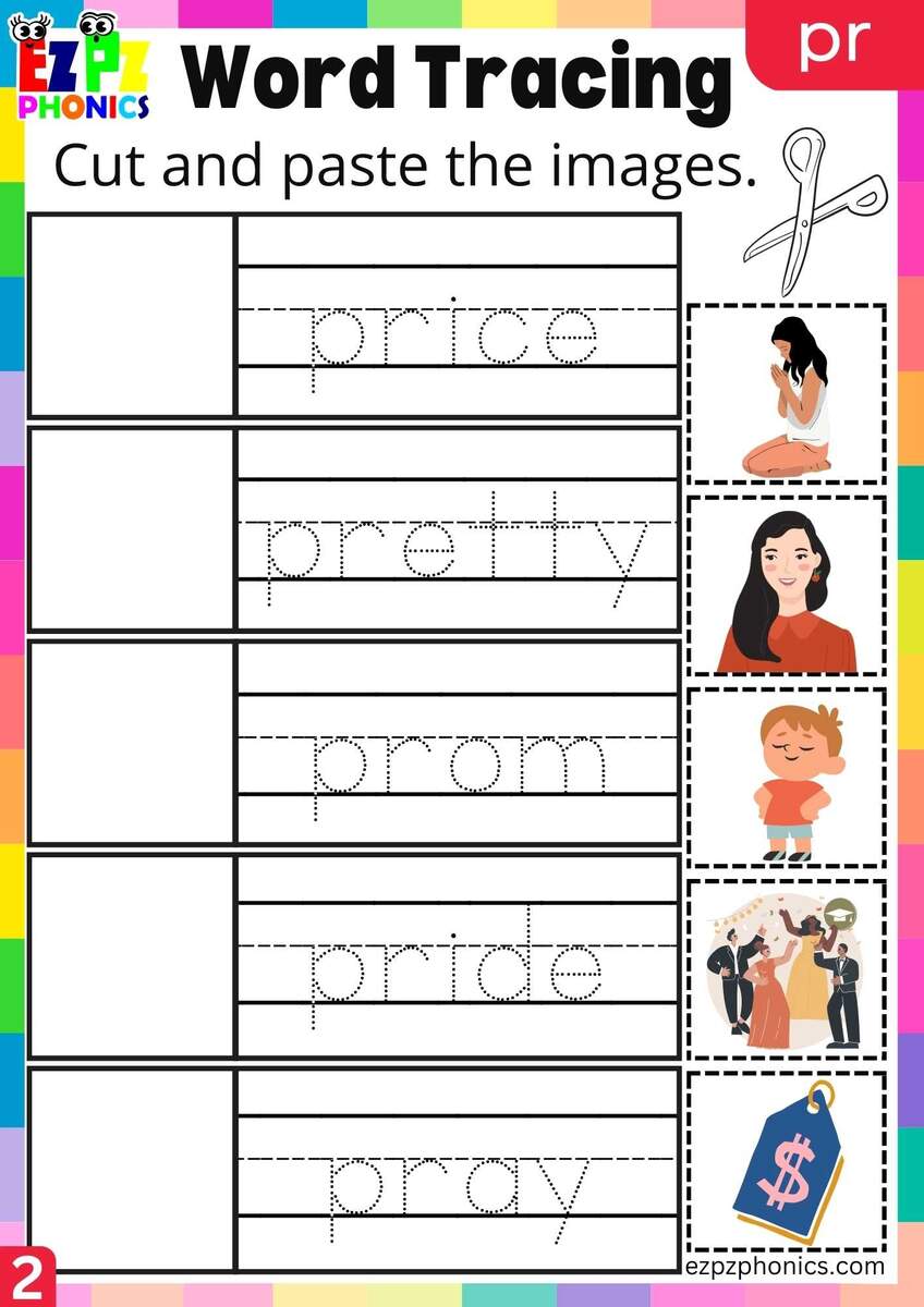 Group2 PR Words Cut And Paste The Images Phonics Consonant Blends Worksheet Ezpzphonics Group2 PR Words Cut And Paste The Images Phonics Consonant Blends Worksheet Ezpzphonics