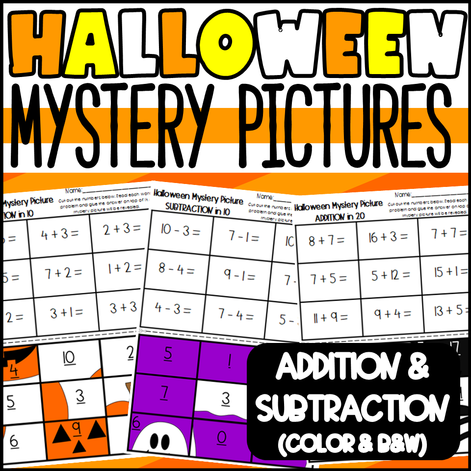 Halloween Addition And Subtraction Mystery Picture Worksheets Made By Teachers Halloween Addition And Subtraction Mystery Picture Worksheets Made By Teachers