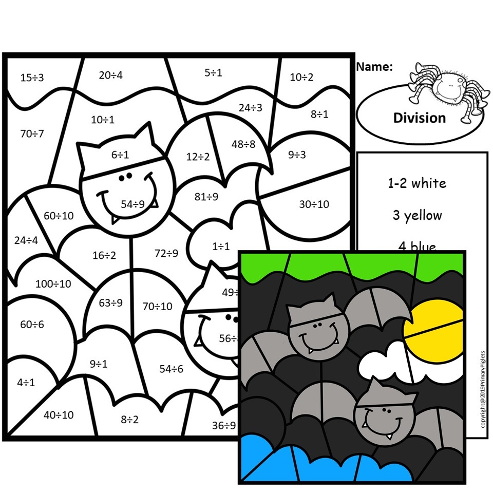 Halloween Color By Number Multiply Divide Made By Teachers Halloween Color By Number Multiply Divide Made By Teachers