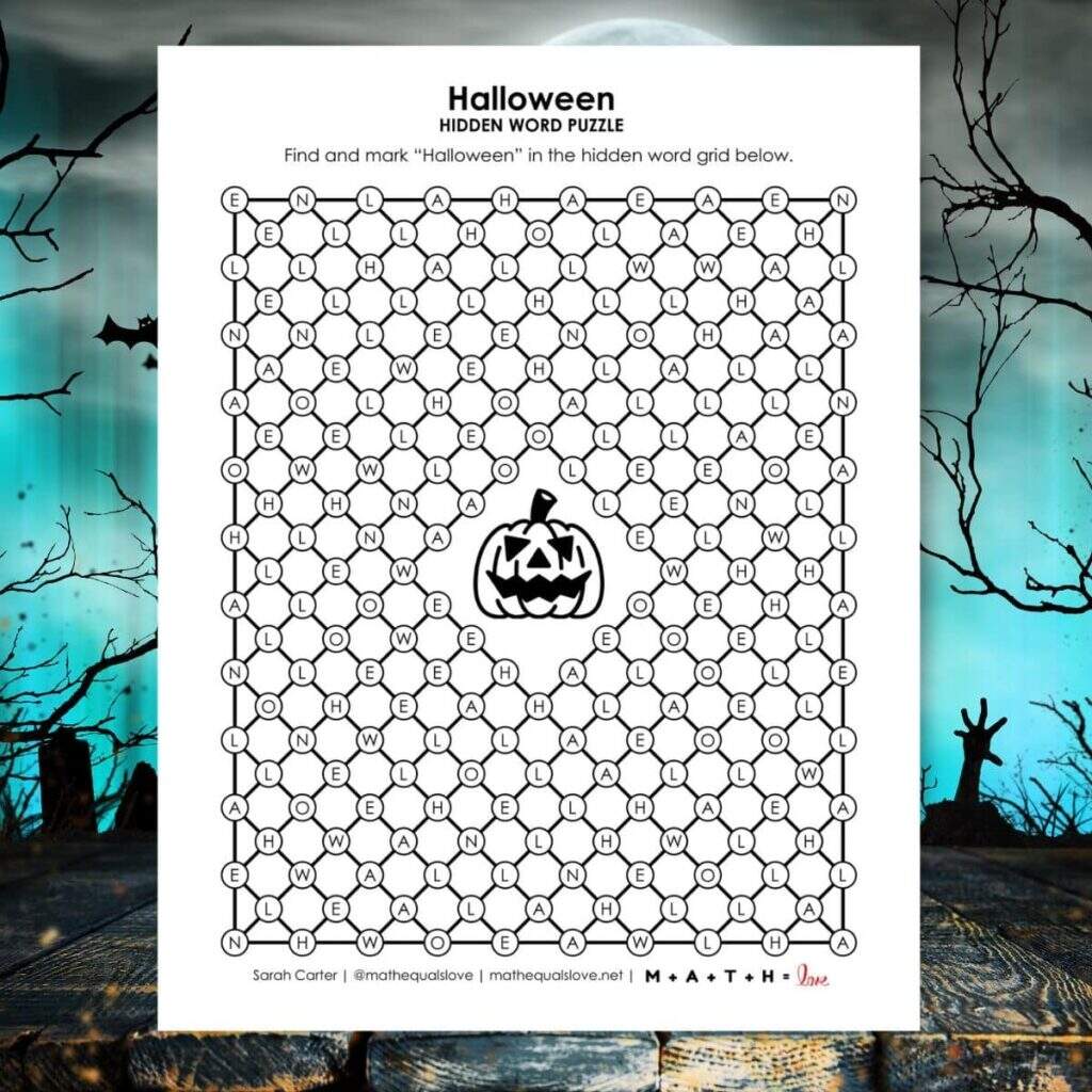 Halloween Hidden Word Puzzle Math Love Halloween Hidden Word Puzzle Math Love