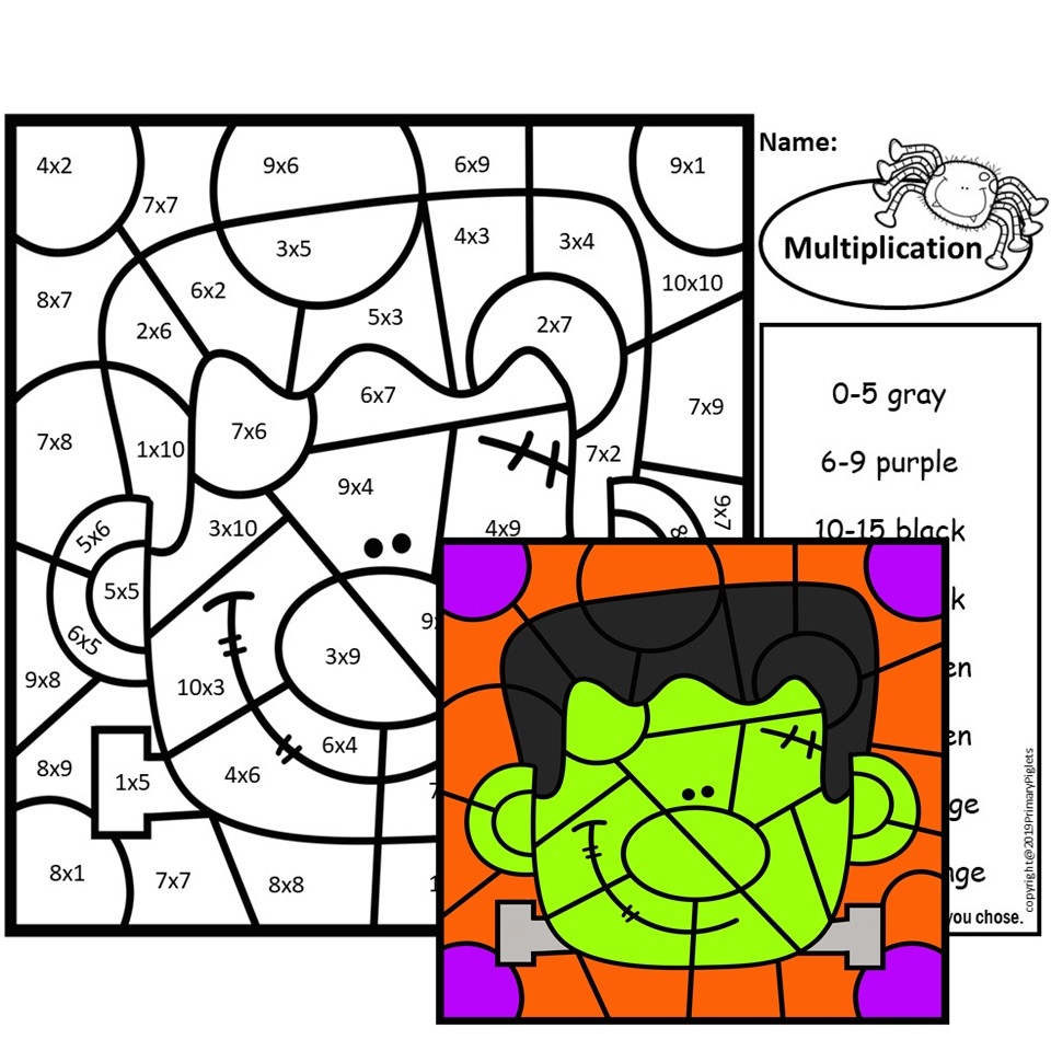 Halloween Multiplication Color By Number Made By Teachers Halloween Multiplication Color By Number Made By Teachers