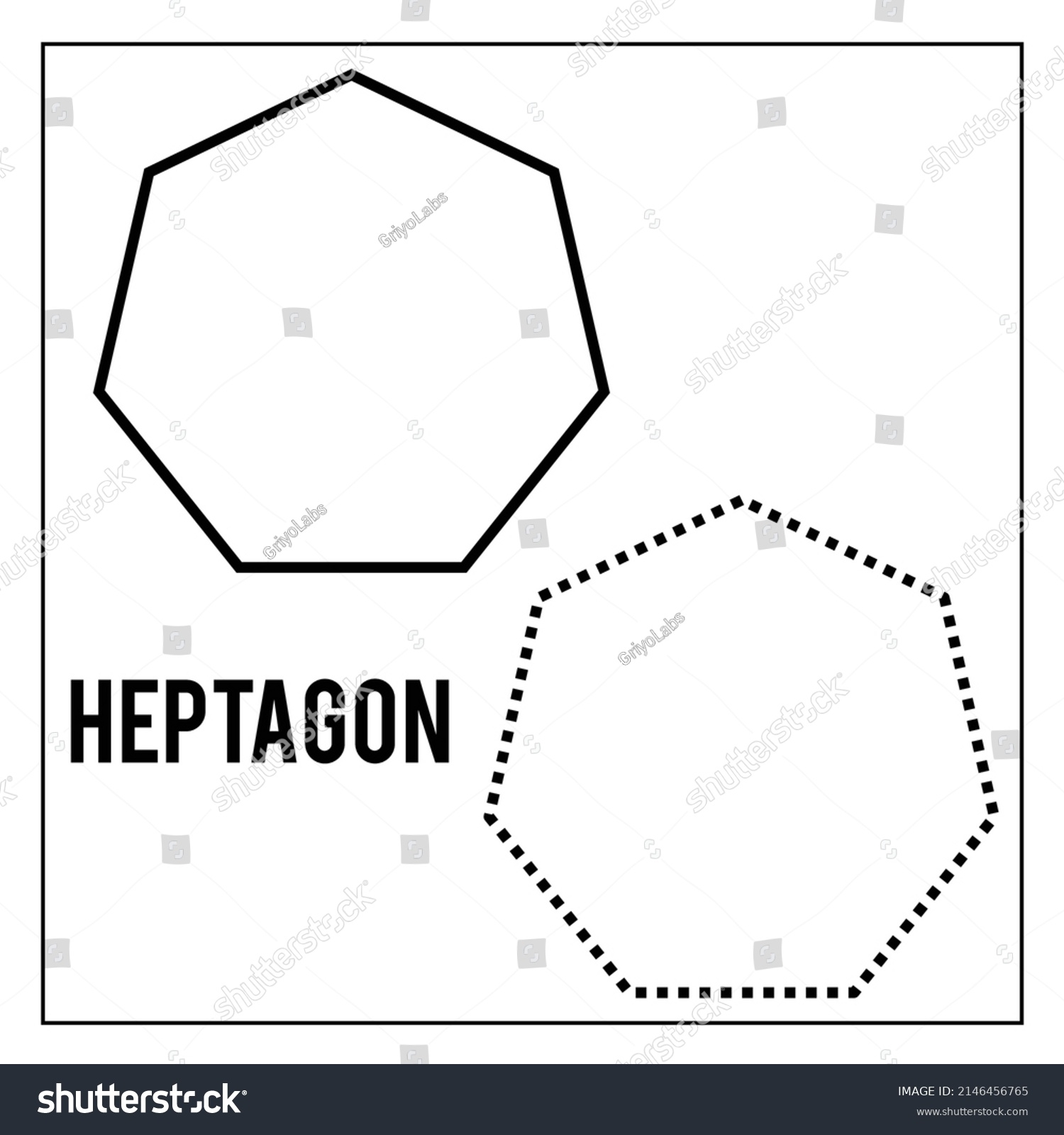 Heptagon Shape Drawing Preschool Childrens Book Stock Vector Royalty Free 2146456765 Shutterstock