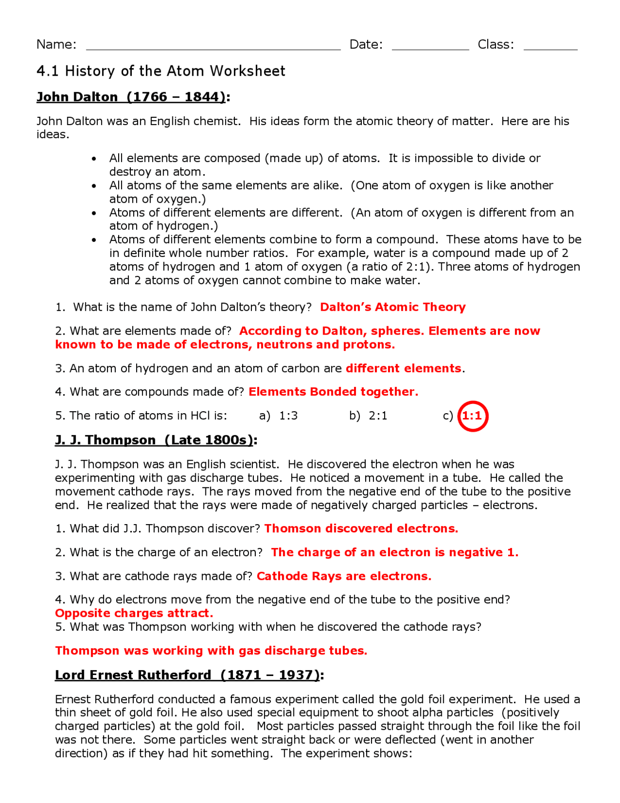 History Of The Atom Worksheet Exercises Chemistry Docsity History Of The Atom Worksheet Exercises Chemistry Docsity