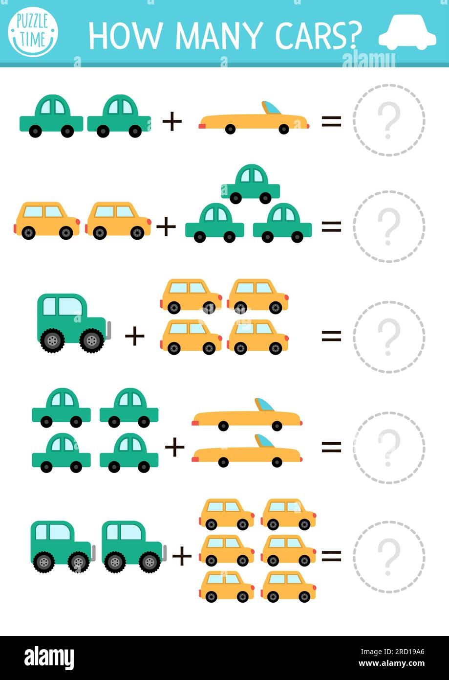 How Many Cars Game Transportation Math Addition Activity For Preschool Children Simple Transport Printable Counting Worksheet For Kids With Cute Veh Stock Vector Image Art Alamy How Many Cars Black And White Game Transportation Math Addition Activity For Preschool Children Line Transport Printable Counting Worksheet Or Color Stock Vector Image Art Alamy