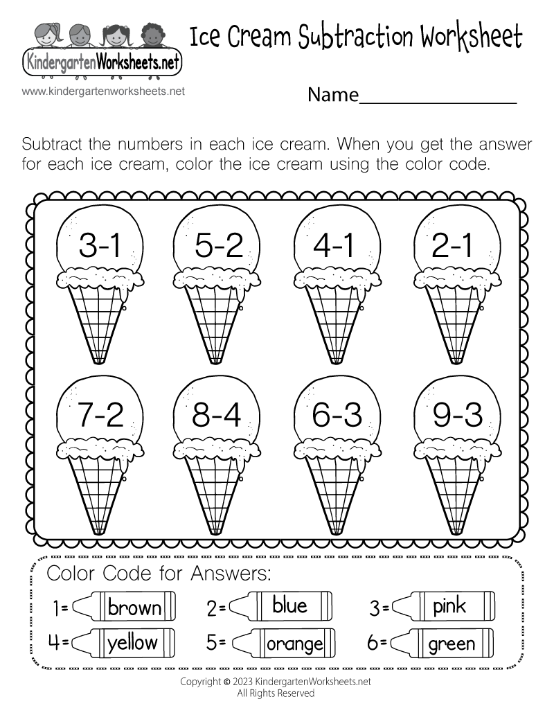 Ice Cream Subtraction Worksheet Free Printable Digital PDF Free Subtraction Worksheet Templates To Edit And Print Canva