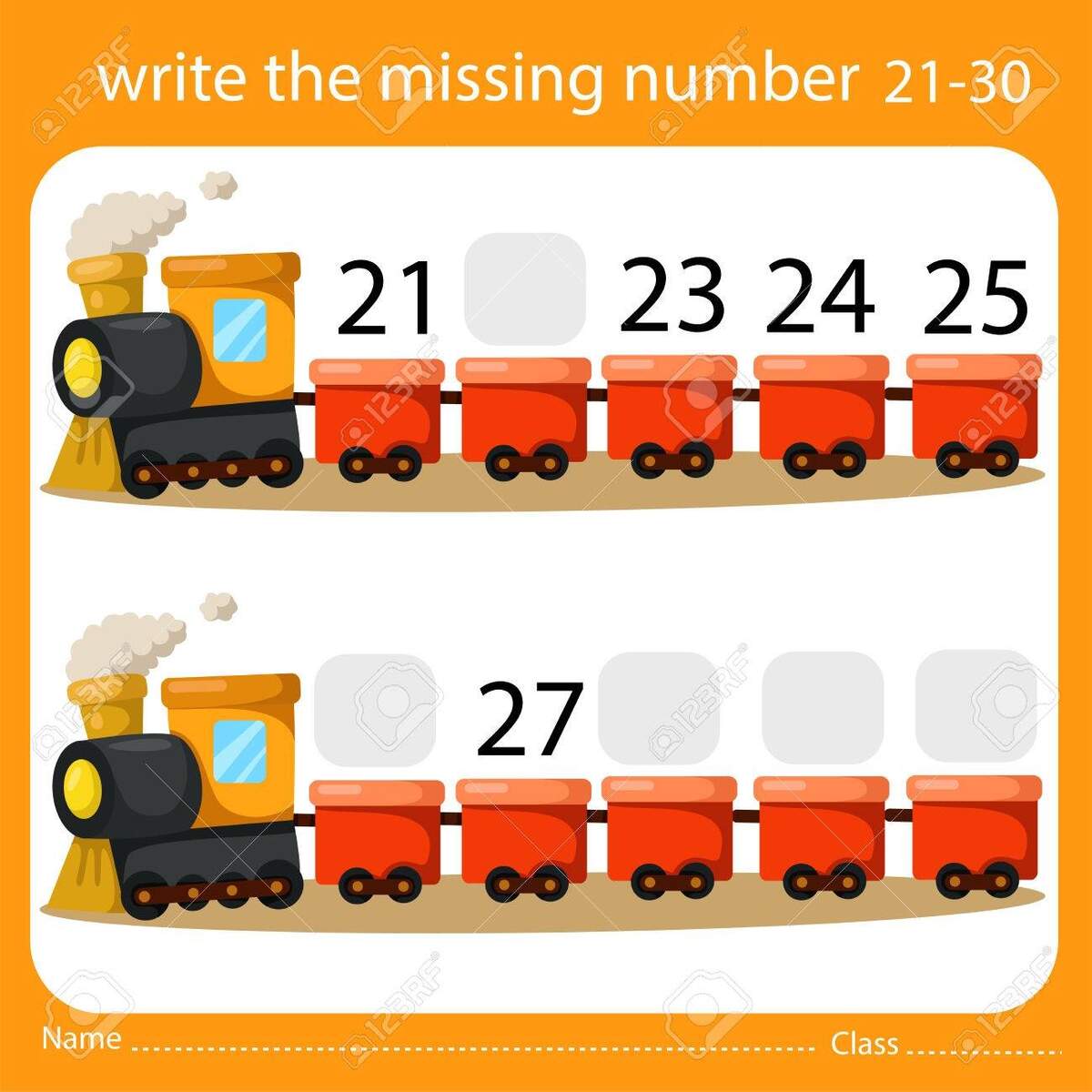 Illustrator Write The Missing Number 21 30 Royalty Free SVG Cliparts Vectors And Stock Illustration Image 73090700