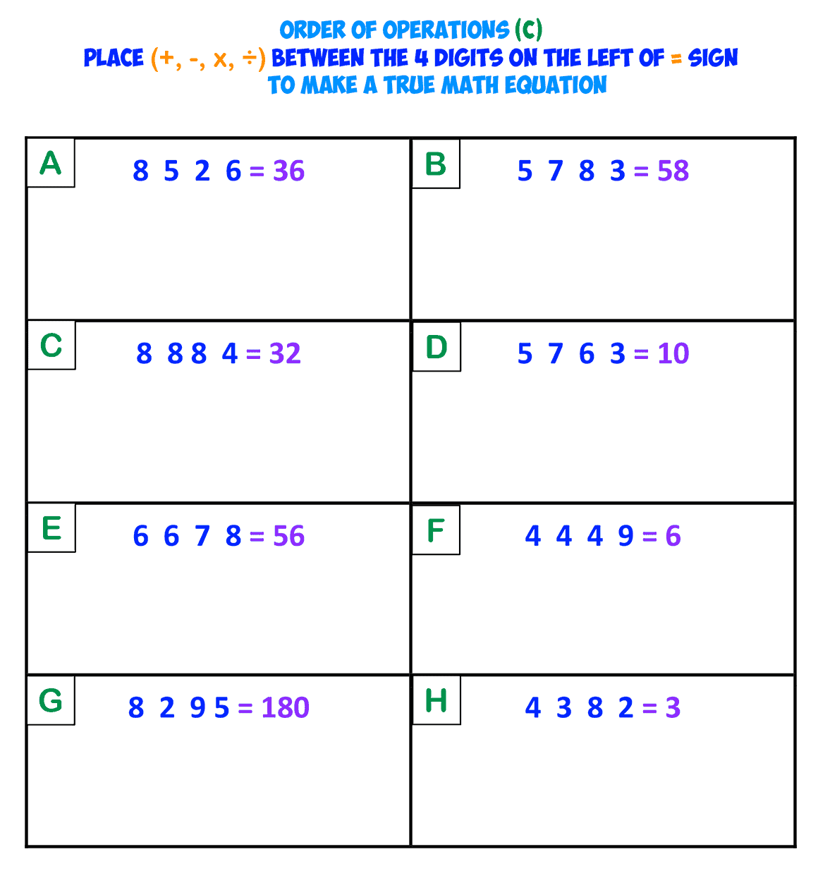 Integer Worksheet Fill In The Sign C Mr R s World Of Math