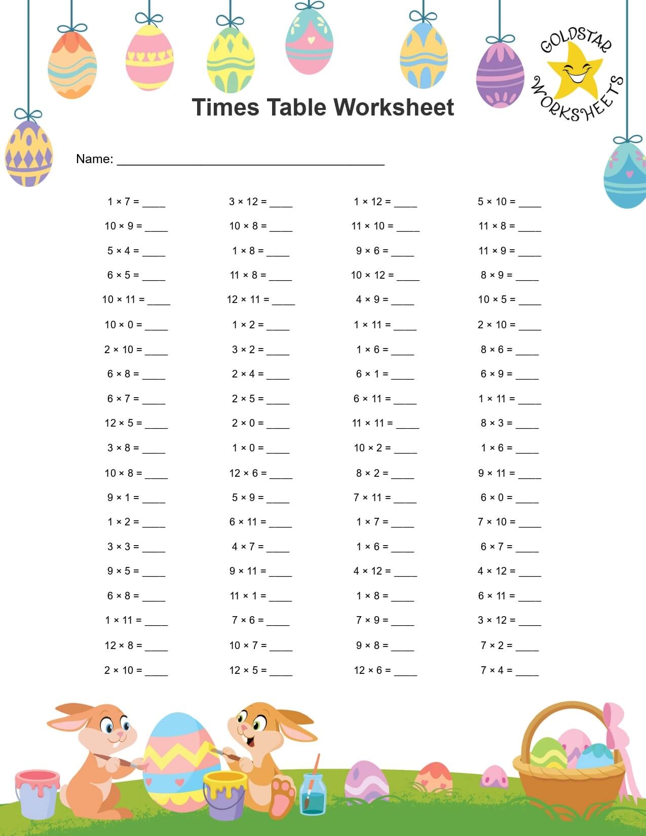 Interactive Times Table Worksheet Generator Customizable And Fun