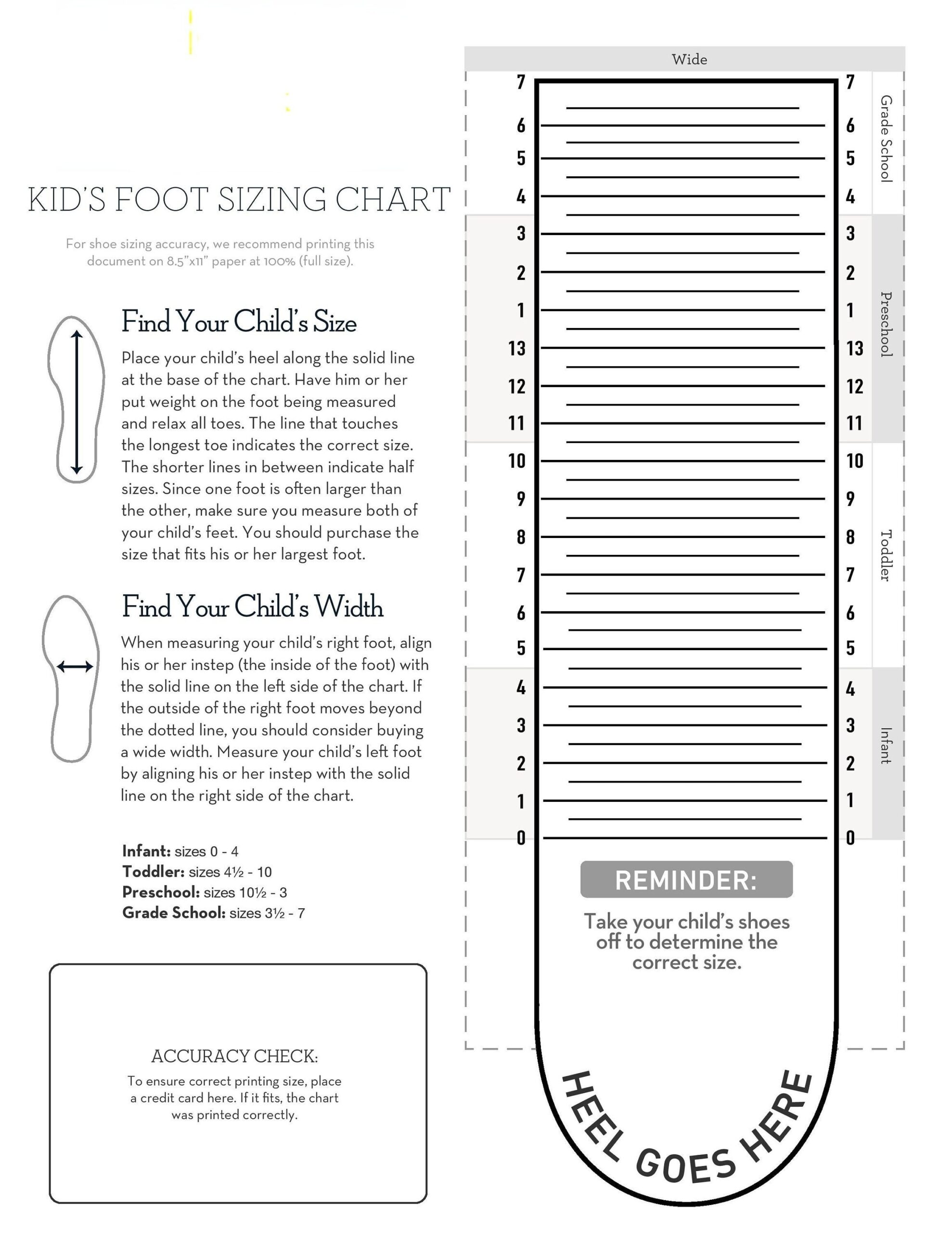 Children 039 S Shoe Size Measurement Chart Printable Printable Infant Shoe Size Kids Shoe Size Chart Cm Child Foot