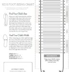 Kids Foot Sizer Chart Toddler Child Shoe Size Determiner instant Download Etsy