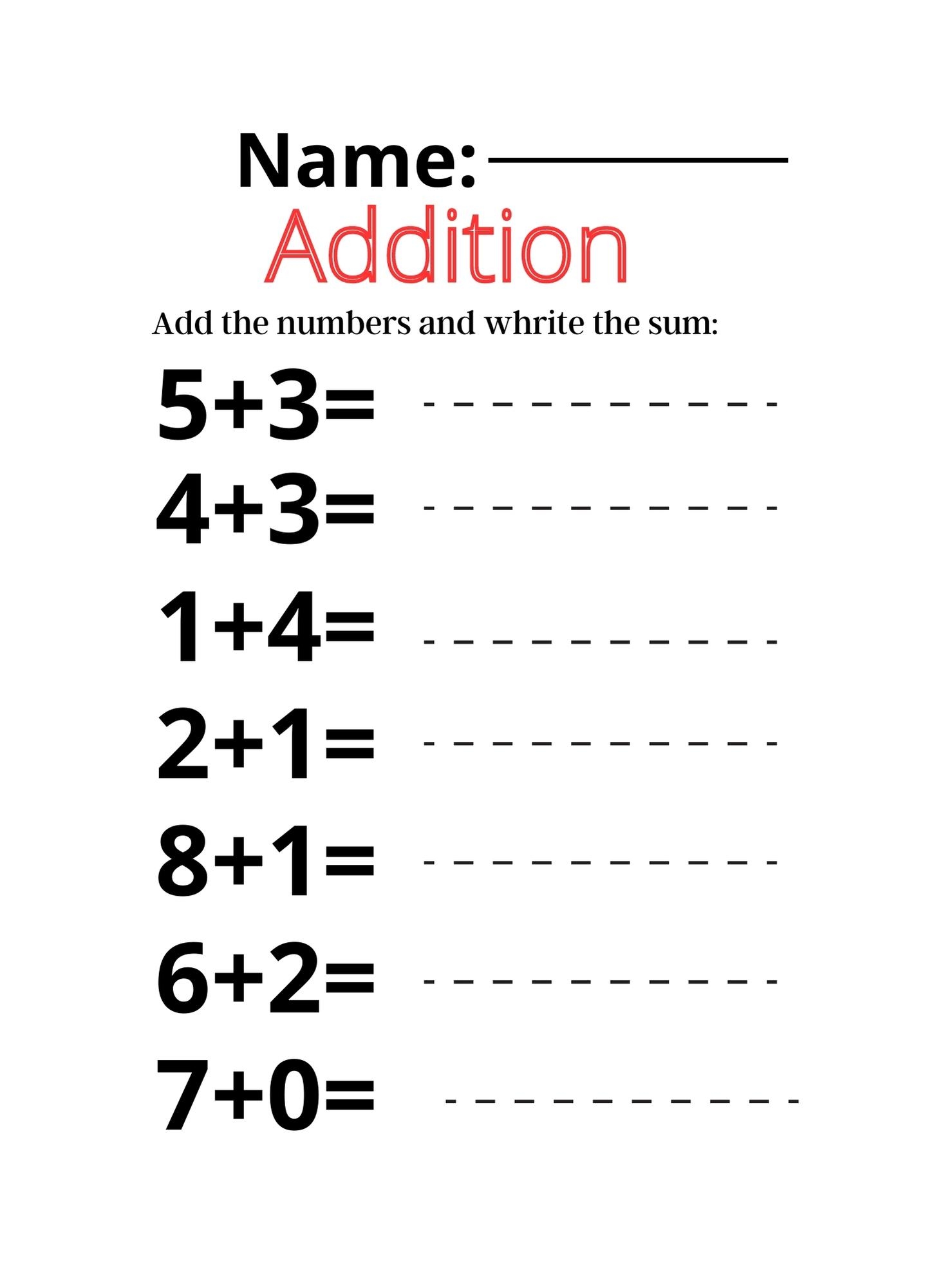 Addition Worksheets Free Printable Easy Math Problems Free Printables Lettering SVG Files Tools Apps