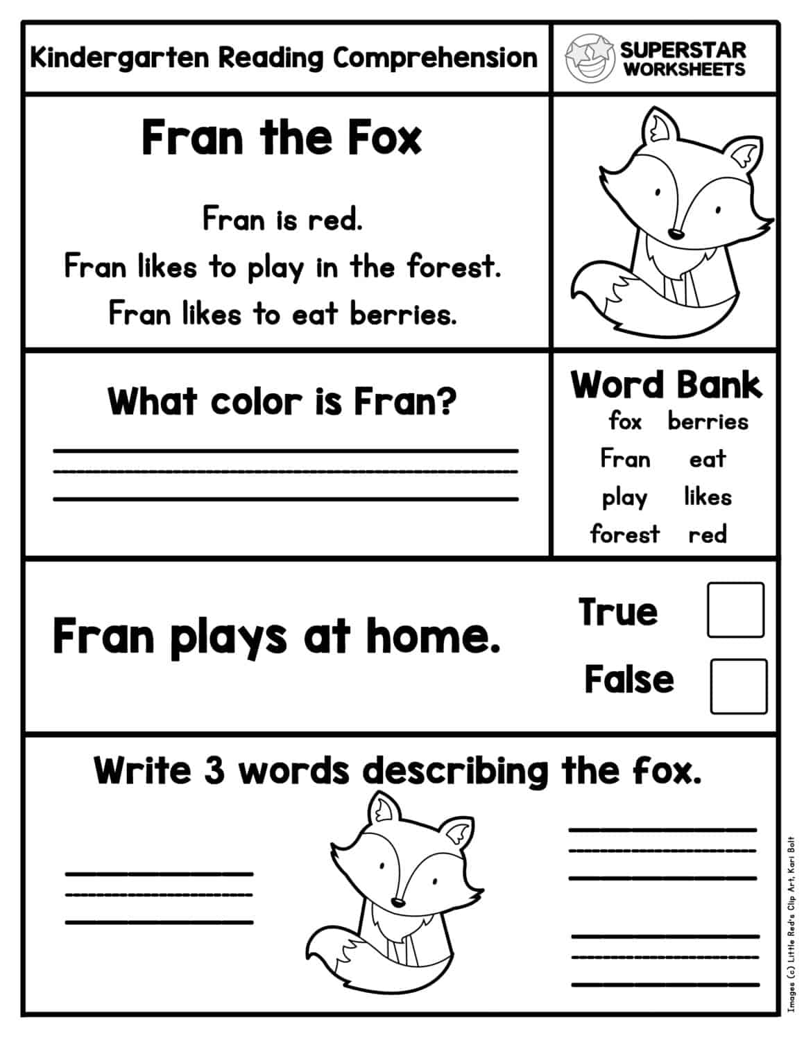 Kindergarten Reading Comprehension Worksheets Superstar Worksheets Reading Worksheet Free Printable Digital PDF