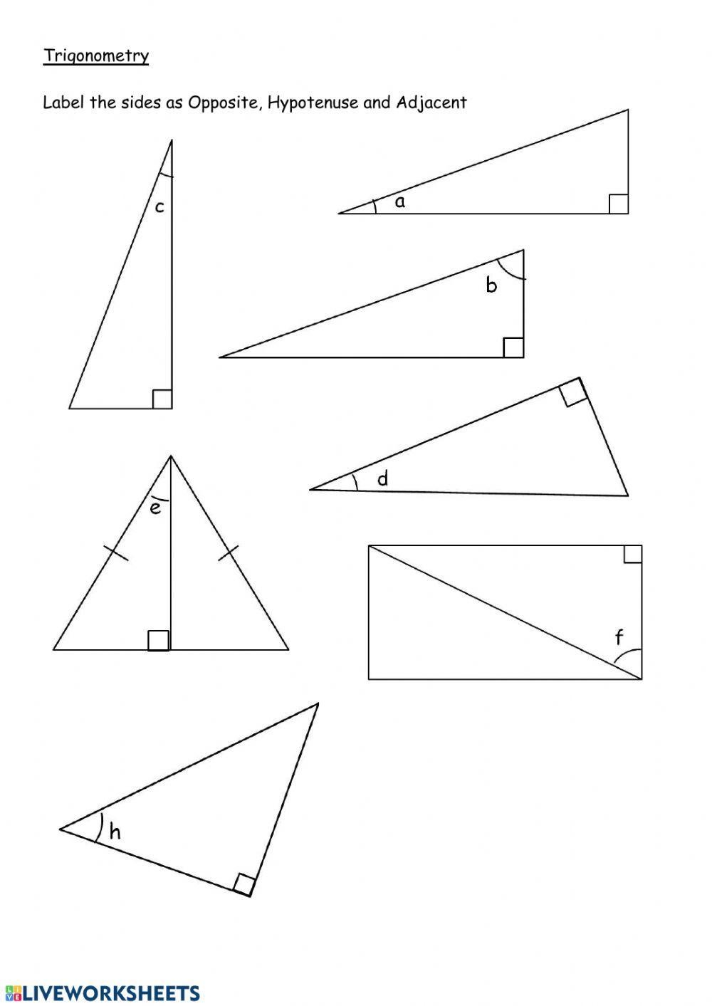 Label Sides In Right Angle Triangles Worksheet Worksheets Library
