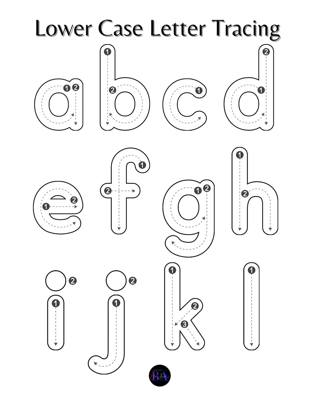 Large Lower Case Tracing Etsy Large Lower Case Tracing Etsy