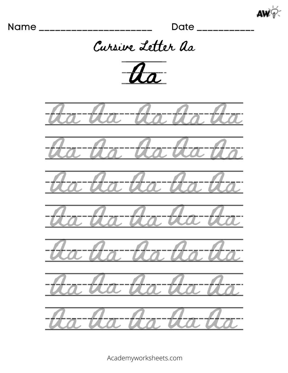 Learn To Write Cursive Letter A A Simple Steps For Success Academy Worksheets Learn To Write Cursive Letter A A Simple Steps For Success Academy Worksheets