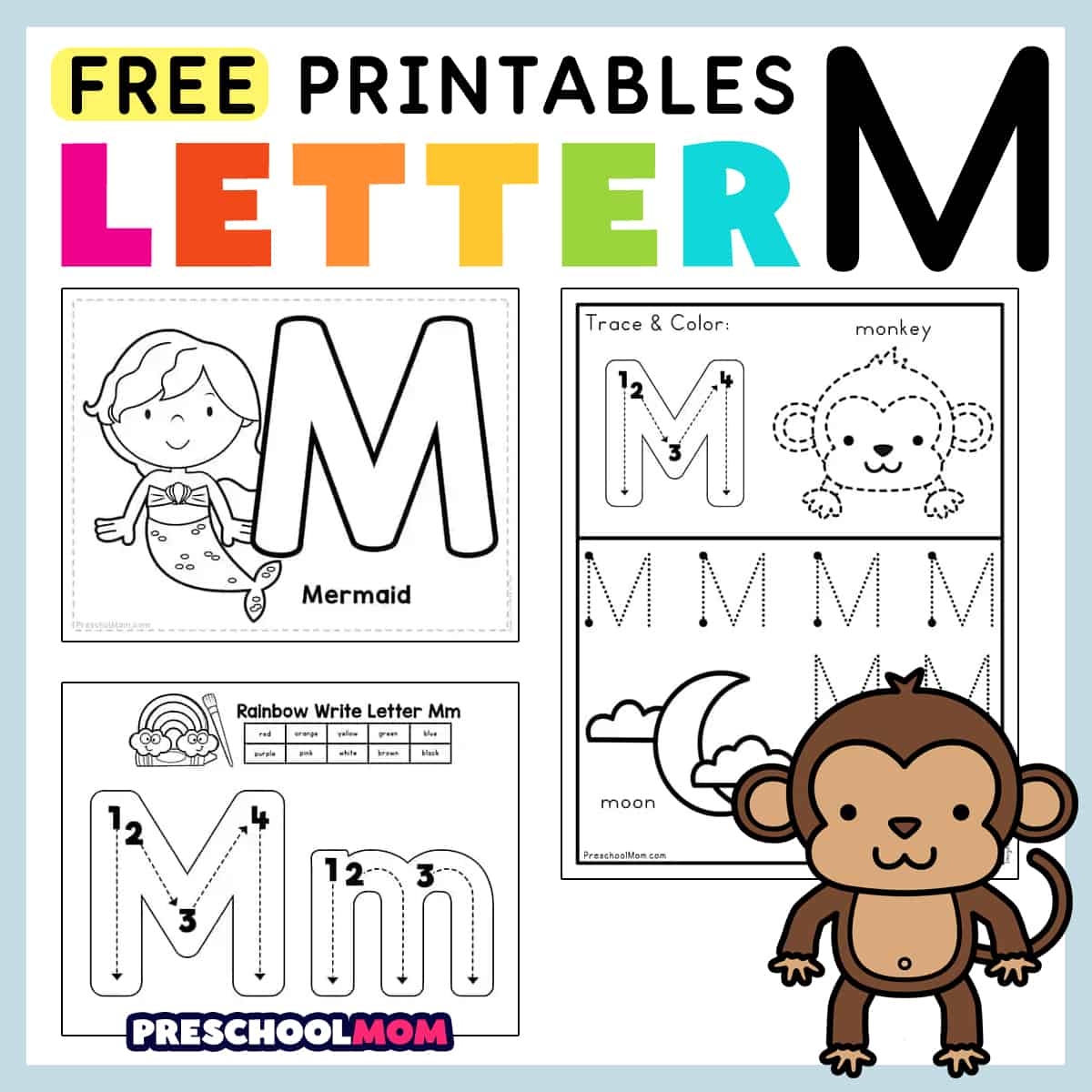 Free Printable Alphabet Letter M Coloring Page