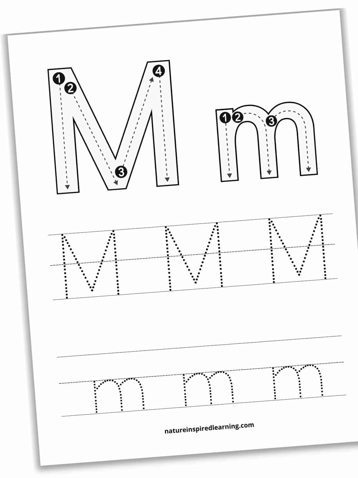 Lowercase Letter M Tracing Worksheet Doozy Moo