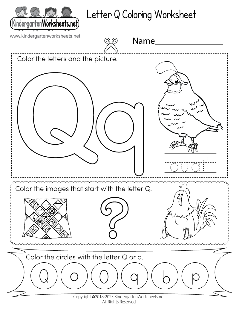 Letter Q Coloring Worksheet Free Printable Digital PDF Letter Q Preschool Printables Preschool Mom