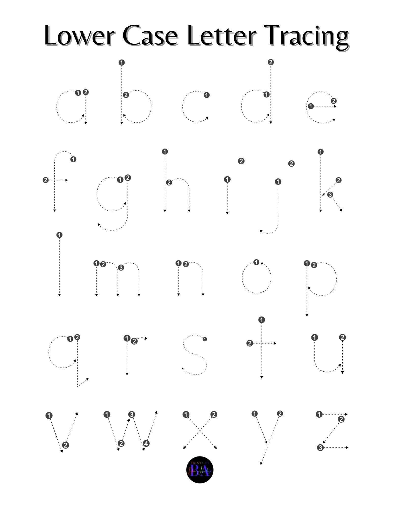 Letter Tracing Lower Case Etsy Denmark