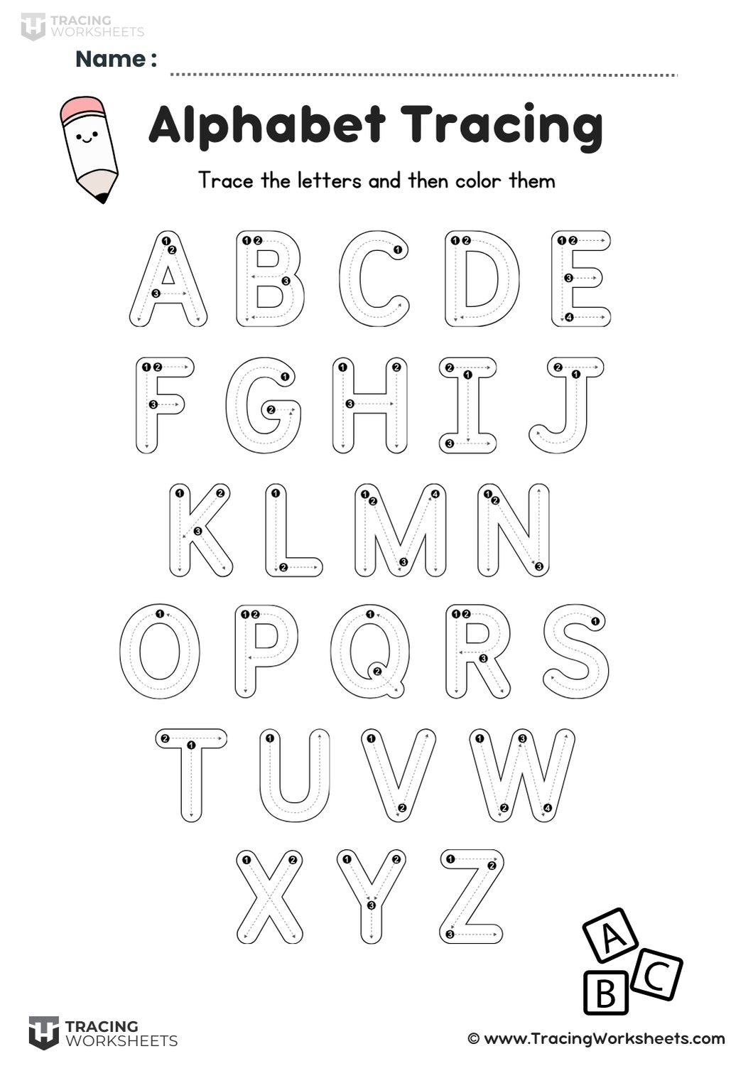 Letter Tracing Worksheets A Z 12 Free Printables Letter Tracing Worksheets A Z 12 Free Printables