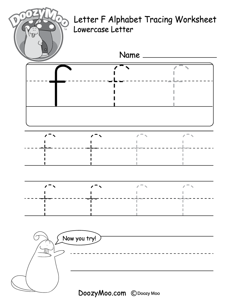 Lowercase Letter F Tracing Worksheet Doozy Moo Lowercase Letter F Tracing Worksheet Doozy Moo