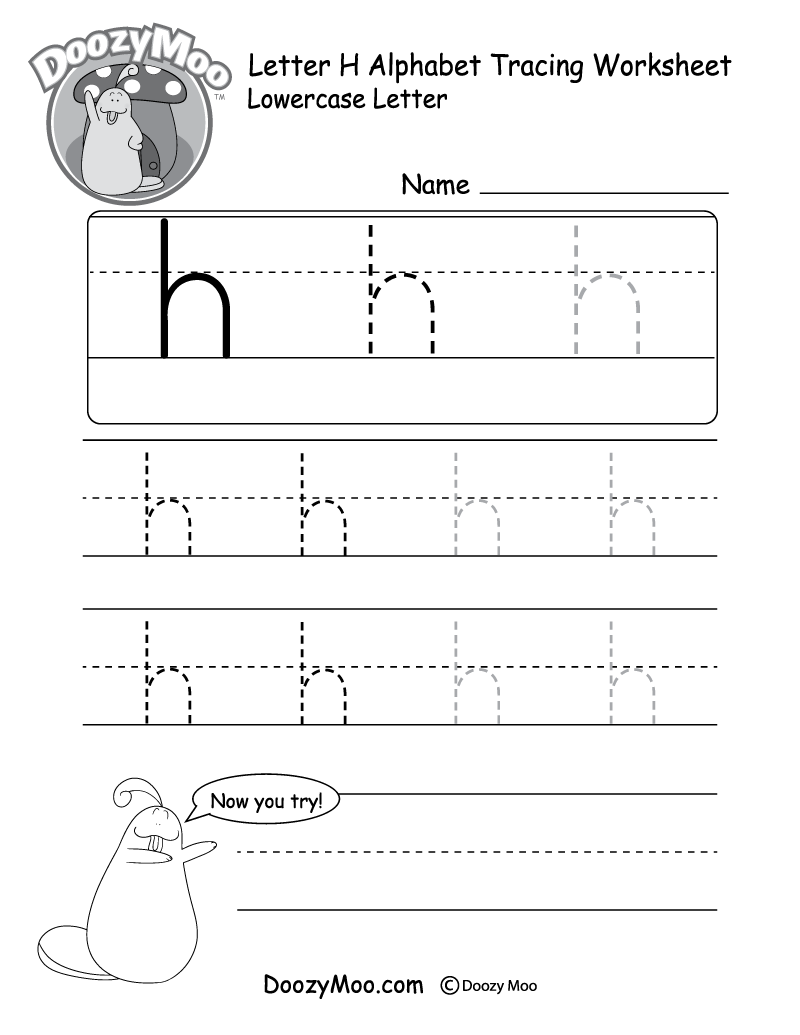 Free Letter H Tracing Worksheet Printable Mermaid Themed Sly Spoon