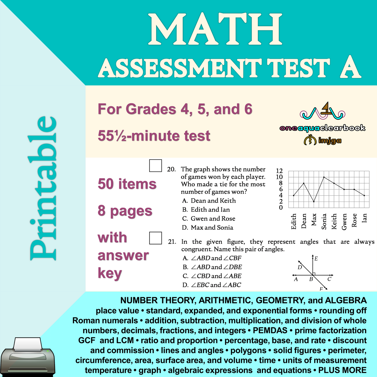 Math Assessment A PDF For Grades 4 5 6 Made By Teachers