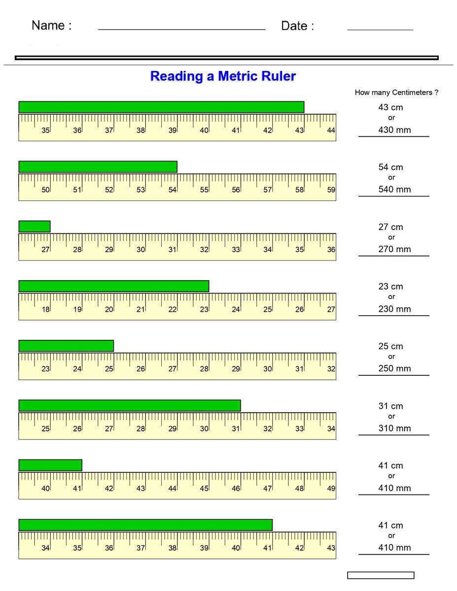 Measurement Worksheets Reading A Metric Ruler Worksheets Made By Teachers