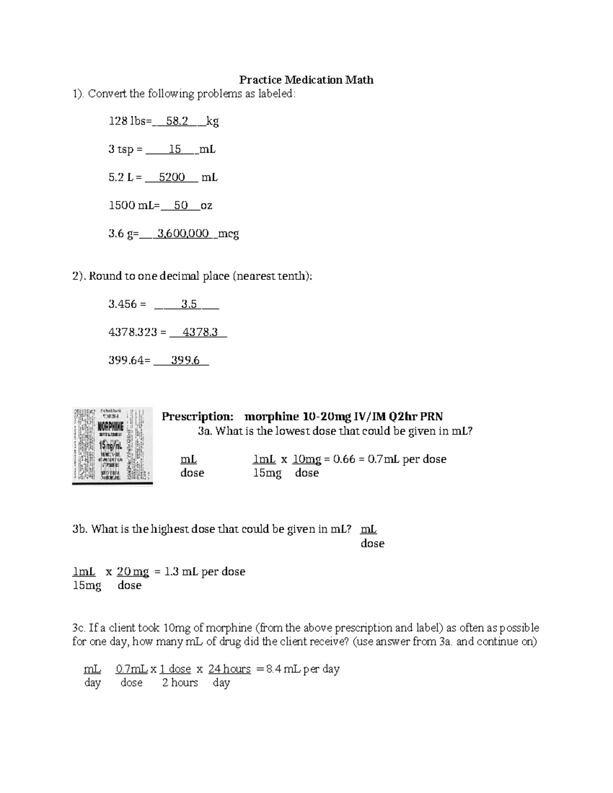 Med Math Practice Worksheet Answer Key Topic 2 Studocu Med Math Practice Worksheet Answer Key Topic 2 Studocu