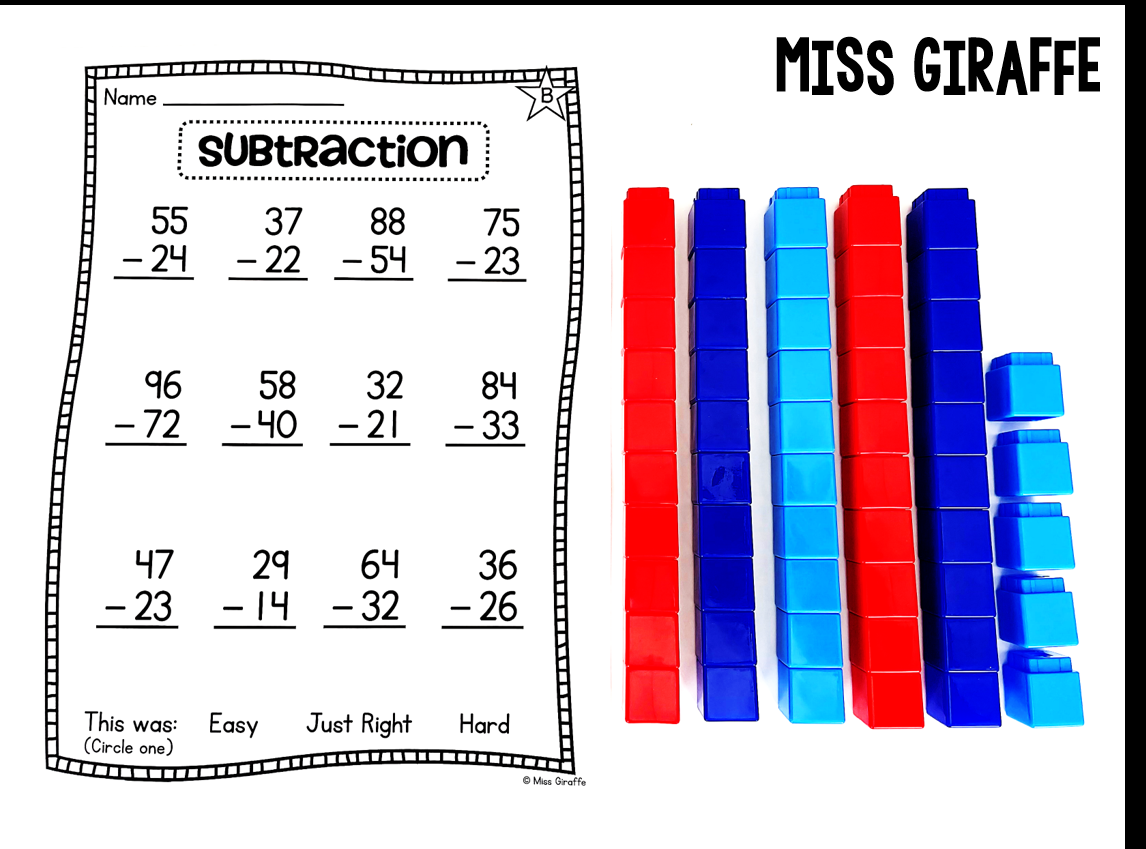Miss Giraffe S Class 2 Digit Addition And Subtraction Without Regrouping Miss Giraffe S Class 2 Digit Addition And Subtraction Without Regrouping